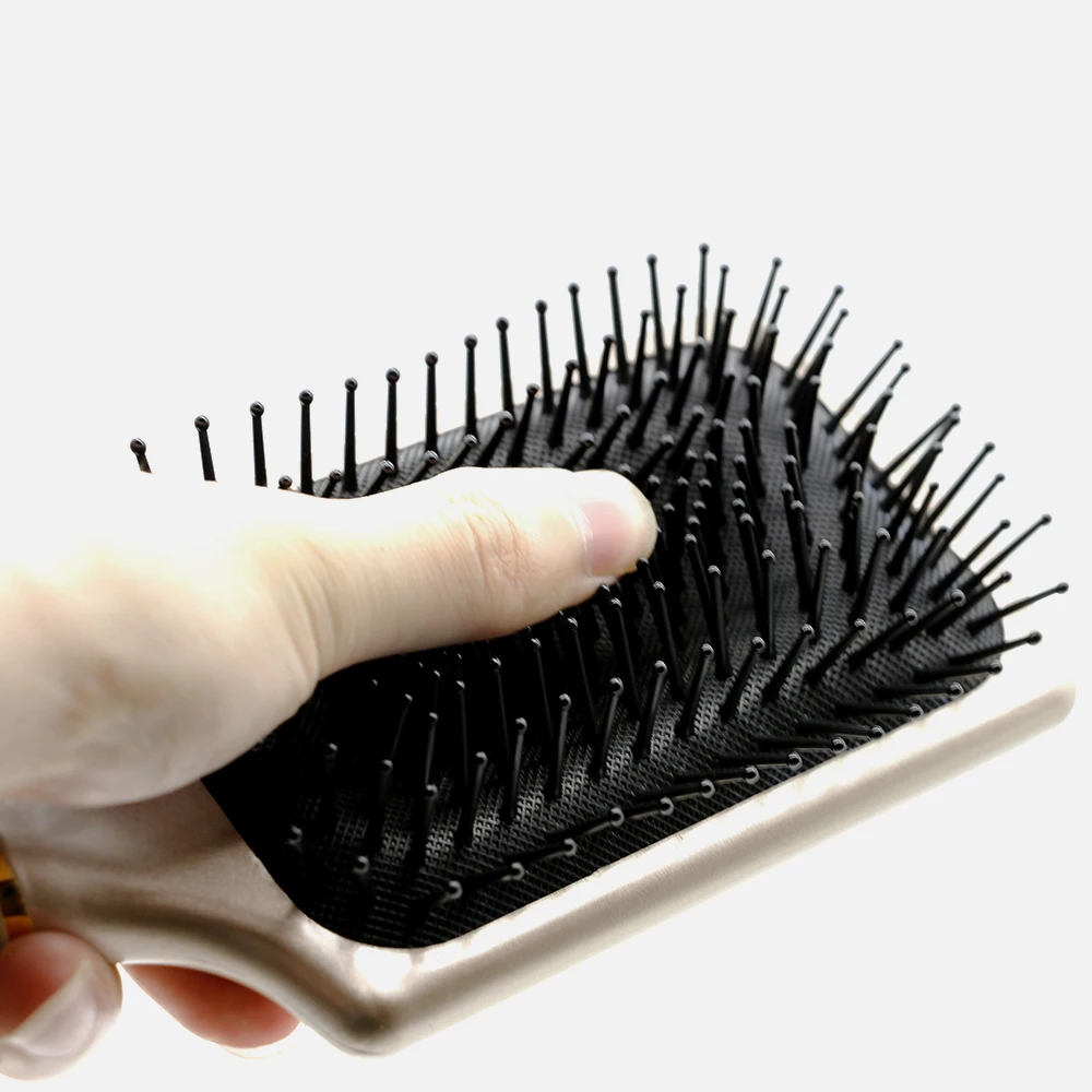 Розовая Золотая квадратная воздушная сумка щетка для массажа головы отсоединить