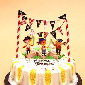 1 Набор С Днем Рождения Топпер для кексов флажки для торта пират динозавр выпечка торт Топпер украшение для детского праздника день рождения товары