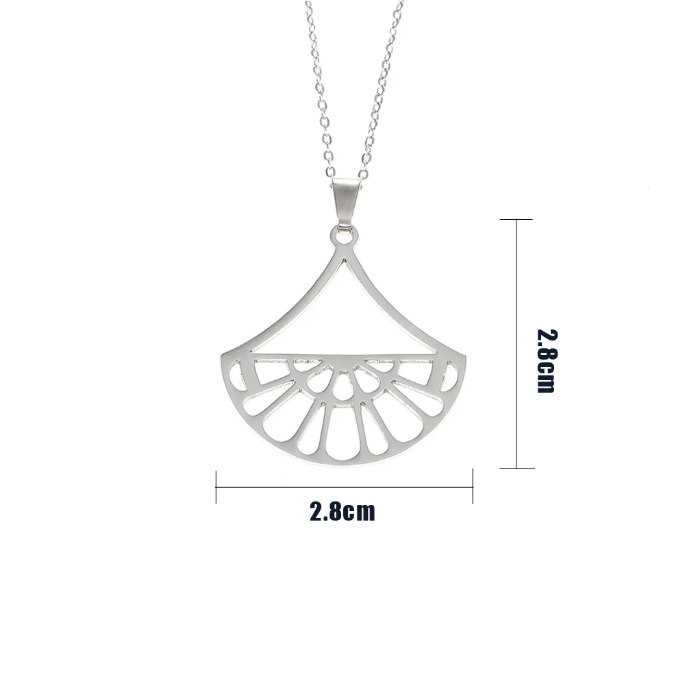 Cremo Fan Pendant Steel Chain Necklace Les Reversible Leather Charm For Women Simple Necklaces &amp | Украшения и аксессуары