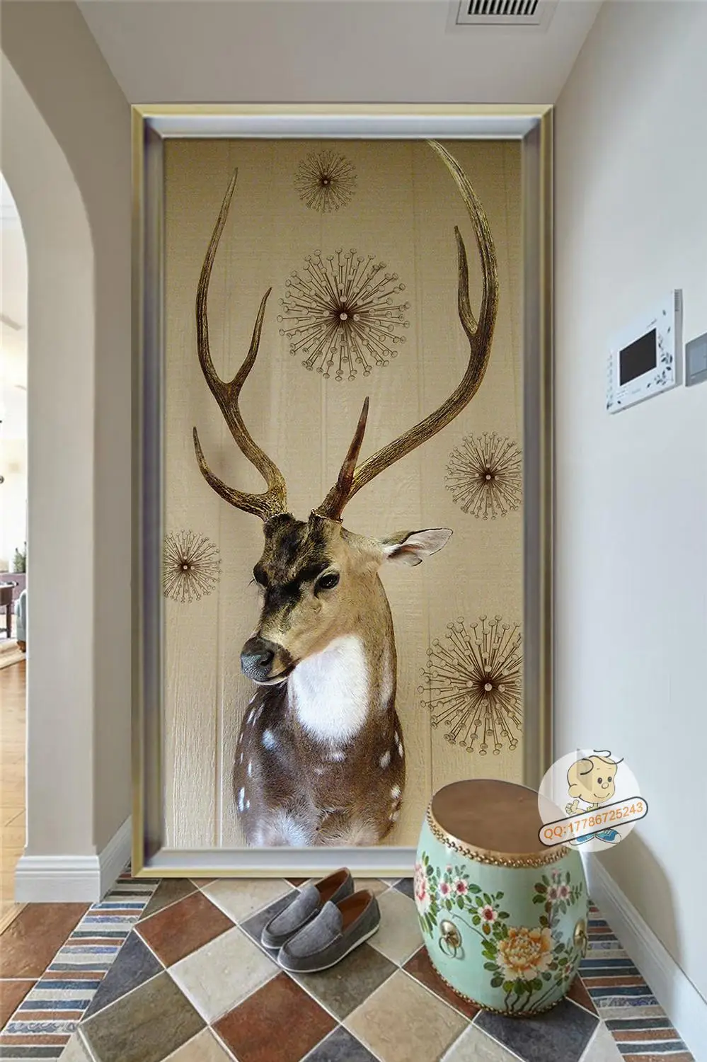 [Самоклеющиеся] 3D Sika Deer WG765 настенная бумага печать настенные наклейки живот|Обои|