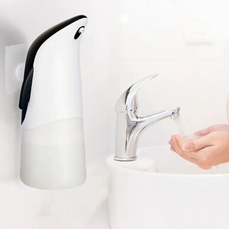 

Cute Penguin Pattern Soap Dispenser Touchless Automatic Foaming Device Infrared Motion Sensor for Home Kitchen Bathroom