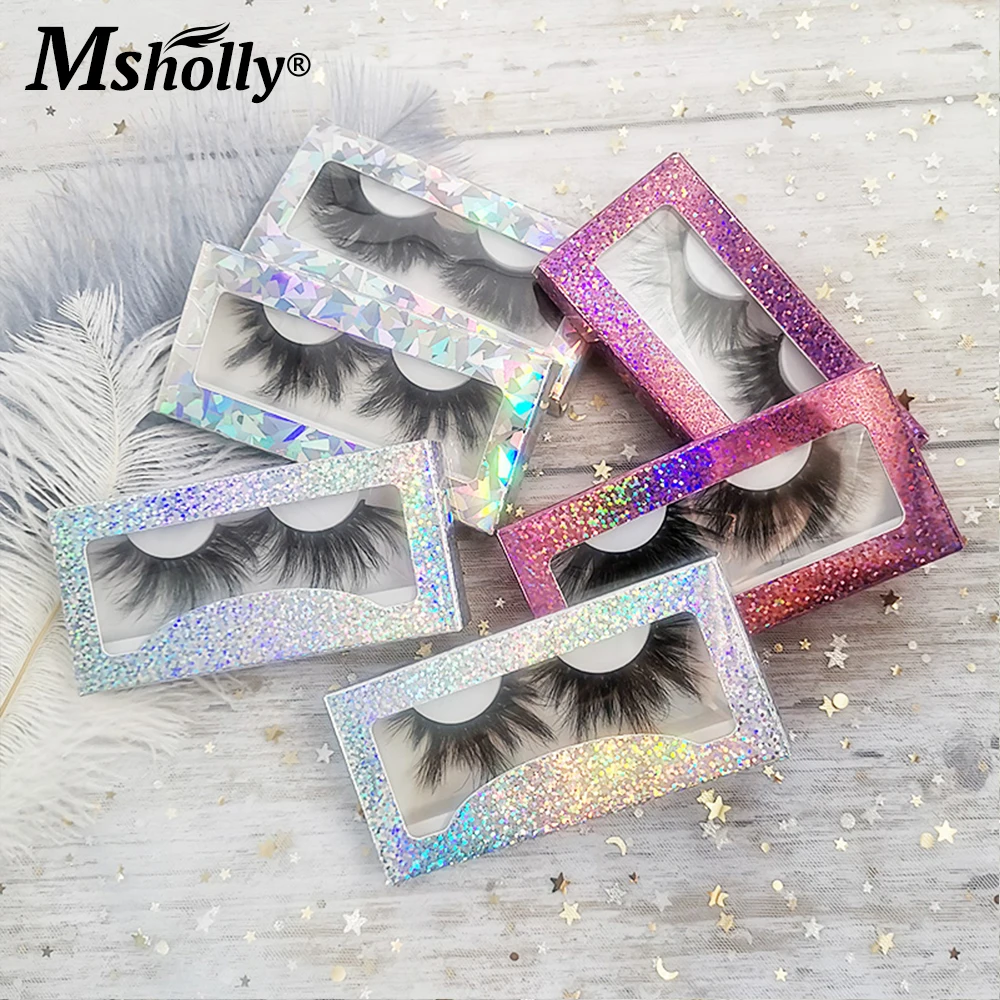

5 Pairs 25MM Mink Eyelashes Bulk Eyelash Packaging Wholesale 3D Lash Boxes Makeup Dramatic Long Curly Cruelty Free Mink Lashes