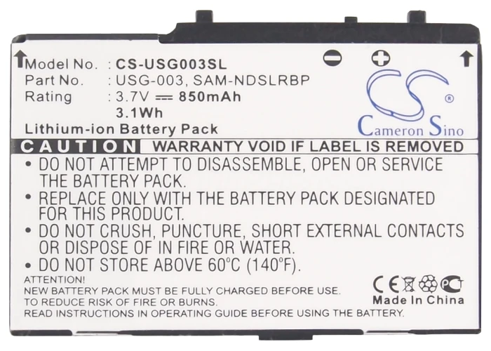 

Cameron Sino 850mAh Battery for Nintendo DS,DS Lite,C/USG-A-BP-EUR,SAM-NDSLRBP,USG-001,USG-003