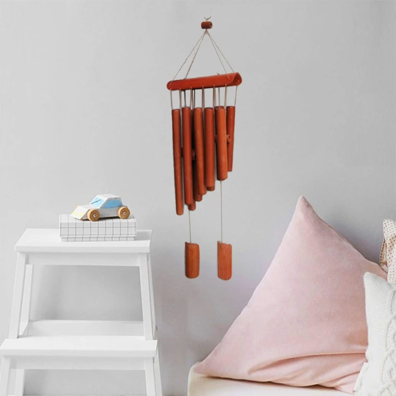 

10 Tubes Wind Chimes Soothing Melodic Tones Bamboo Tubes for Patio Porch Garden Backyard Outdoor Decoration