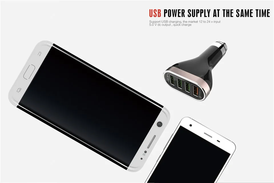 Автомобильное зарядное устройство с несколькими портами USB, быстрая зарядка 3,0 QC 3,0, металлическое автомобильное зарядное устройство с 4 портами, универсальное быстрое зарядное устройство для мобильного телефона, автомобильное зарядное устройство