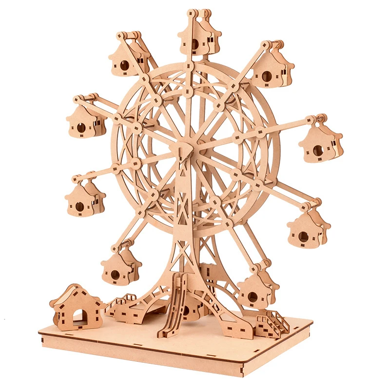 Деревянная головоломка колесо обозрения самодельные игрушки пазл детские
