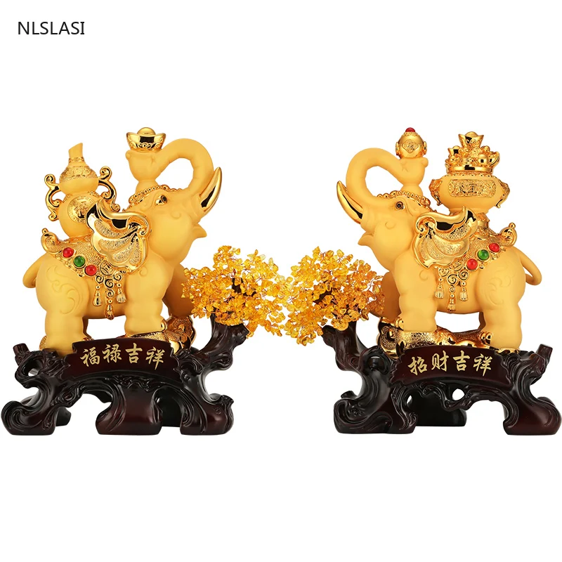

Lucky Money Elephant Animal Creativity Resin Statue Home Decoration Accessories for Living Room Desk Ornaments Decorations