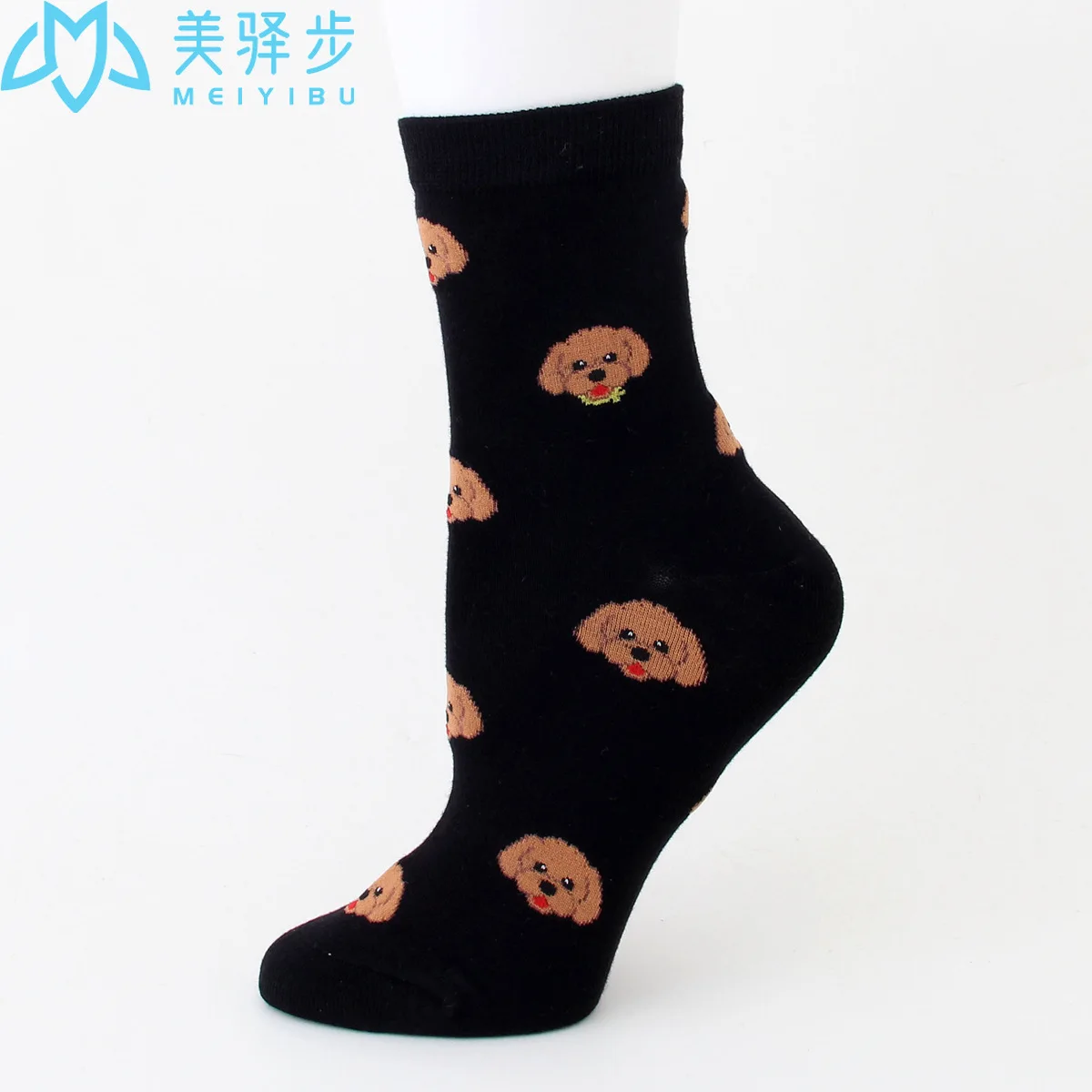 12 Pairs Per Set Cartoon Dog Stocking Women's Socks Sweat Breathable Lovely Women's Women's Socks