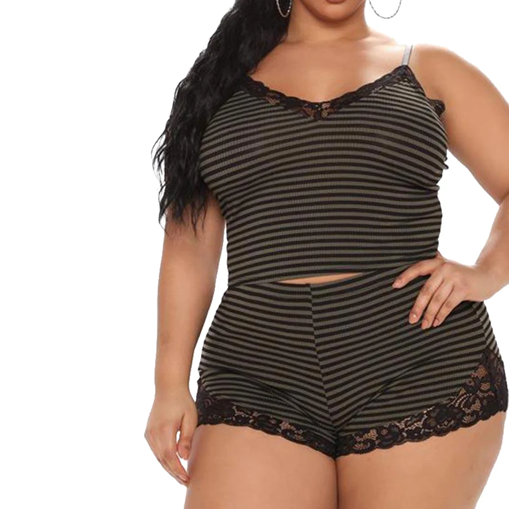 

Cy1463 Europe and the United States 2021 summer new fashion sexy vest shorts two-piece set of large women's clothing directly a