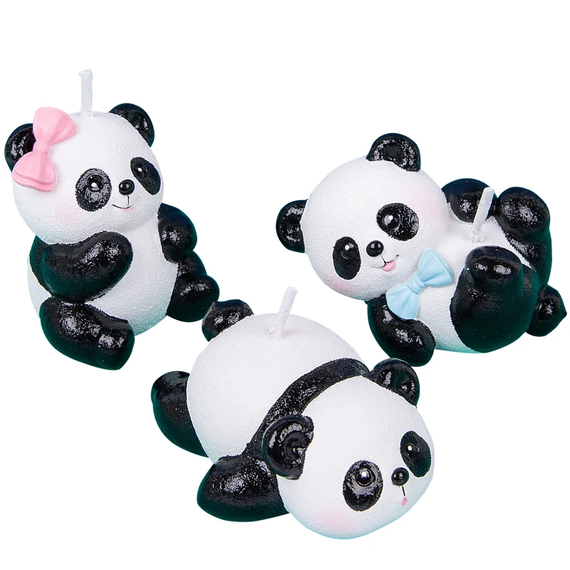 Мультяшная панда свеча торт на день рождения декоративное украшение животное