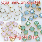 3 мм-8 мм белыйзеленыйсинийрозовый опал пришить плоские стеклянные кристаллы стразы под бриллиант ювелирные изделия золото коготь настройки бусины