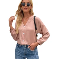 2022 new fashion hot selling high quality womens blouse loose autumn and winter pink womens blouse temperament
