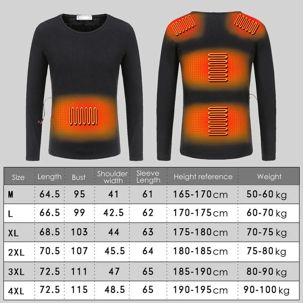 

Men Heated Jacket Motorcycle Electric Heating Jacket Electric USB Heated Thermal Underwear Long Sleeve T Shirts