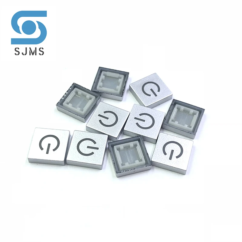 

100Pcs 10*10 mm Symbol Power Icon square Switch Cap For 6*6mm Tactile Momentary LED Switch