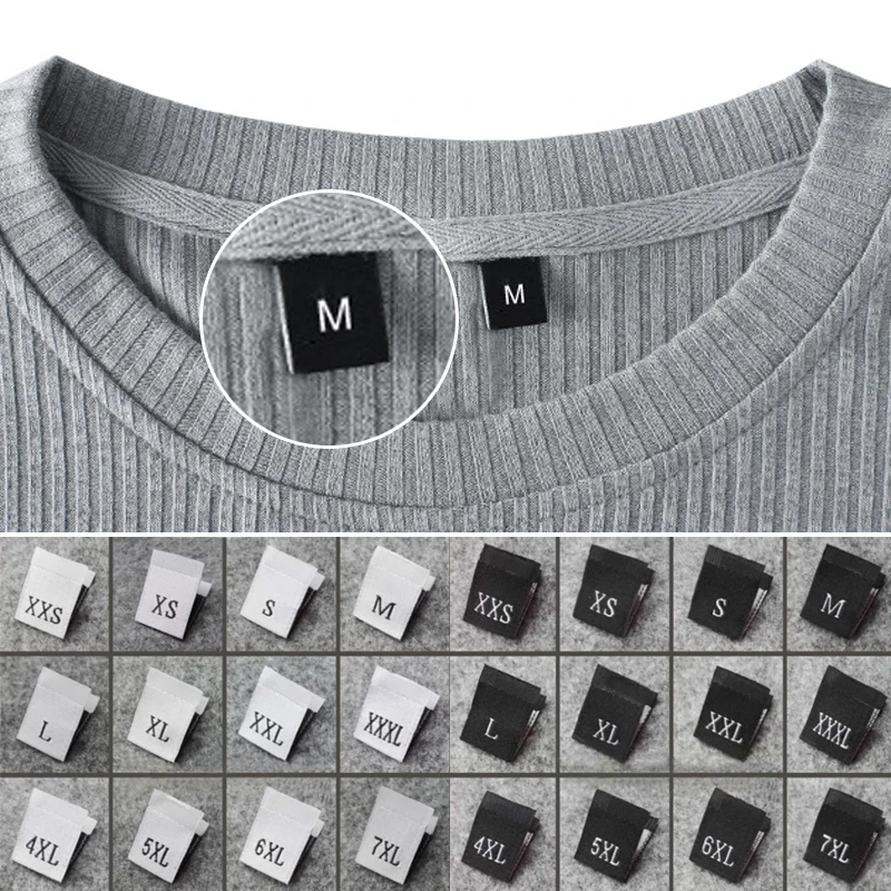 100 шт. ярлыки для размера одежды | Этикетки