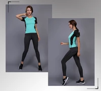 2021 women sportswear yoga clothing fitness clothes running tennis short sleeve shirt yoga leggings jogging workout sport suit