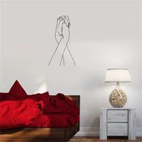 ins nordic figures line art couple lovers hold hands tight wall stickers home decoration for living room bedroom viny3618