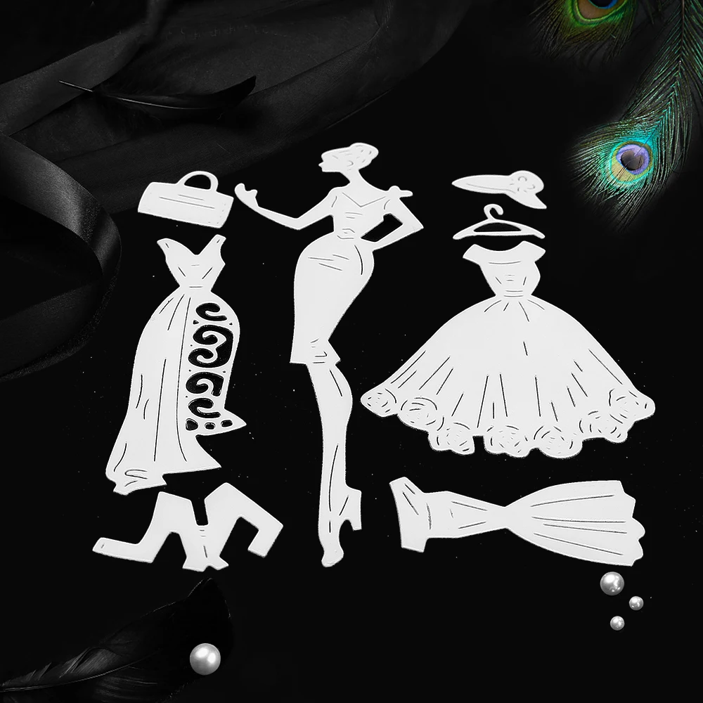 Платье трафарет Женщины Металлические Вырубные штампы для скрапбукинга альбом