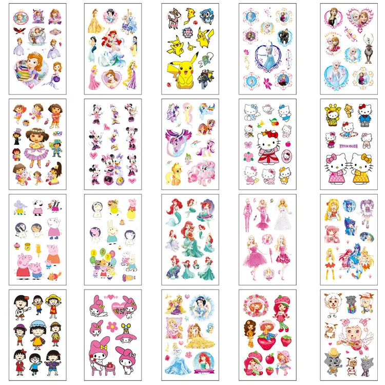 

20pcs Fake Tattoo Stickers Cartoon Temporary Tattoo Kids Children Hands Arm DIY Body Art Tatuaze Dla Dzieci Tatuajes Temporales