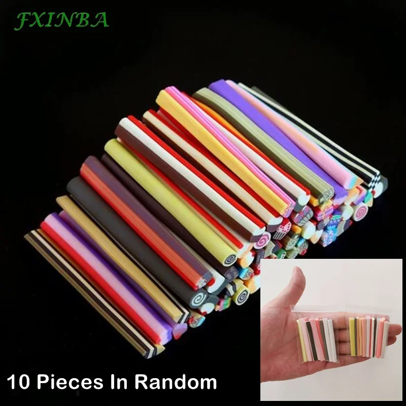 FXINBA 10 шт./лот Fimo фруктовые Ломтики Для слайма/ногти искусство советы глины искусственные фруктовые ломтики палочки Slimes игрушки Lizun DIY
