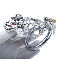stainless steel tiger head cock cage male chastity device penis cage bdsm sex toys for men cockring chastity belt penis lock
