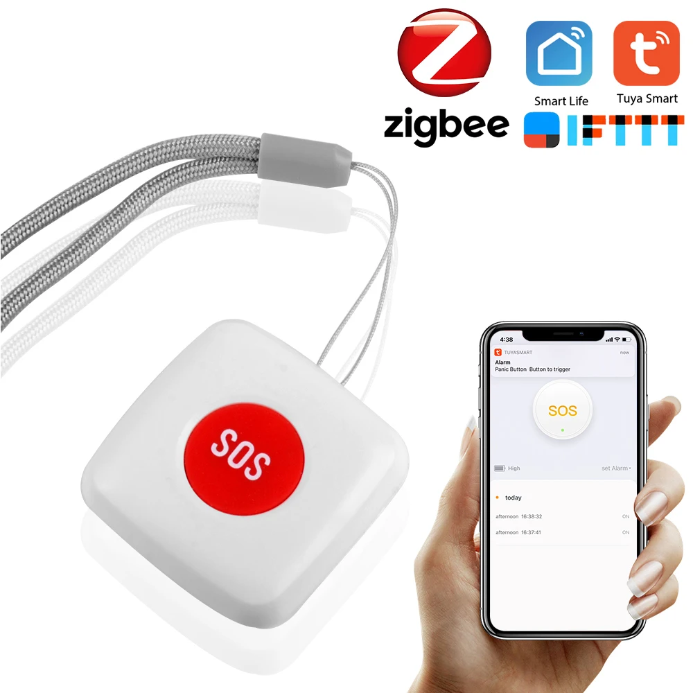 Кнопка сигнализации TUYA ZigBee кнопка SOS умный датчик сигнализация для пожилых людей