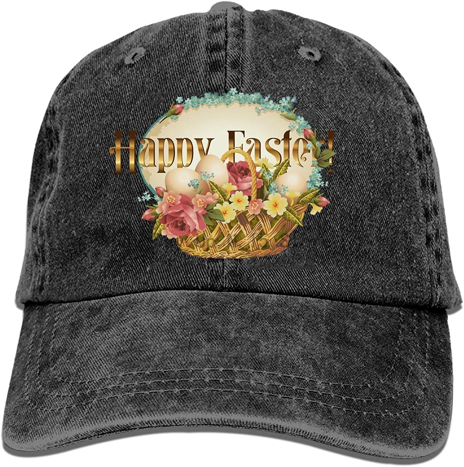 

Easter Egg Denim Baseball Caps Hat Adjustable Cotton Sport Strap Cap for Men Women
