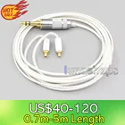 LN006623 2,5 мм 4,4 мм 3,5 мм посеребренный 7N OCC кабель для наушников высокого разрешения для Dunu T5 Titan 3 T3 (увеличенная длина MMCX)