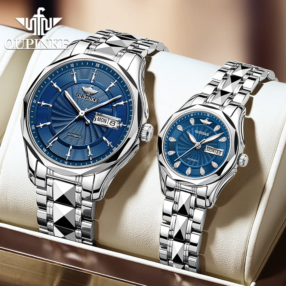 

OUPINKE Watches For Couples Gold Watch Original Design Switzerland Luxury Brand Automatic Mechanical Watch Men Women Wristwatch