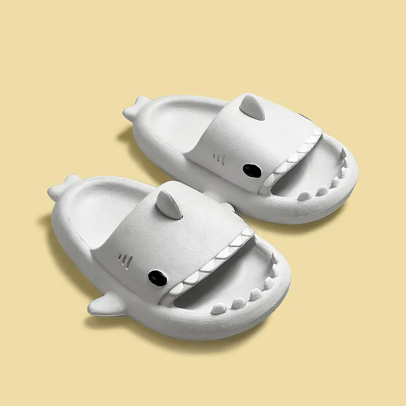 

2021 Summer Funny Slippers Cute Shark-shaped Home Non-slip Boys Kids Slippers Toddler Girls Shoes Blue Pink Beach Shoes