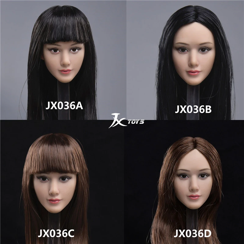 

1/6 Scale Female Figure Beauty Head Sculpt Carved Model for 12'' Action Figure Body JXTOYS-036