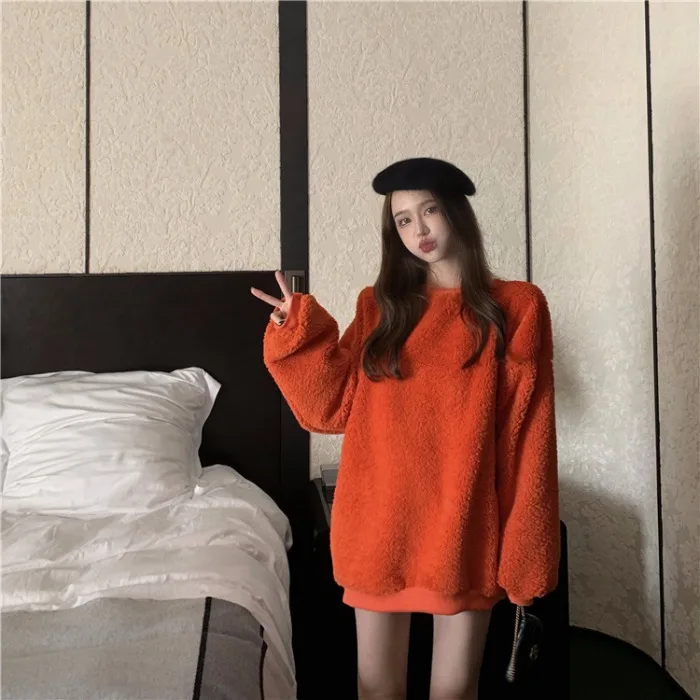 Новый свитер женская осенняя и зимняя мода Корейская версия свободная овечья