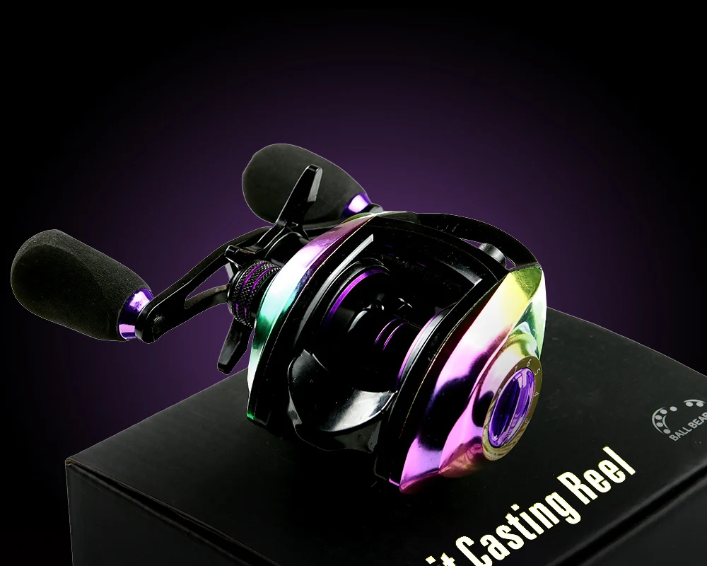 

BAKAWA Colorful Fishing Reel 7.2:1 Carbon Shell Lightweight 11+1BB Magnetic Max Drag 22LB BaitCasting Fishing