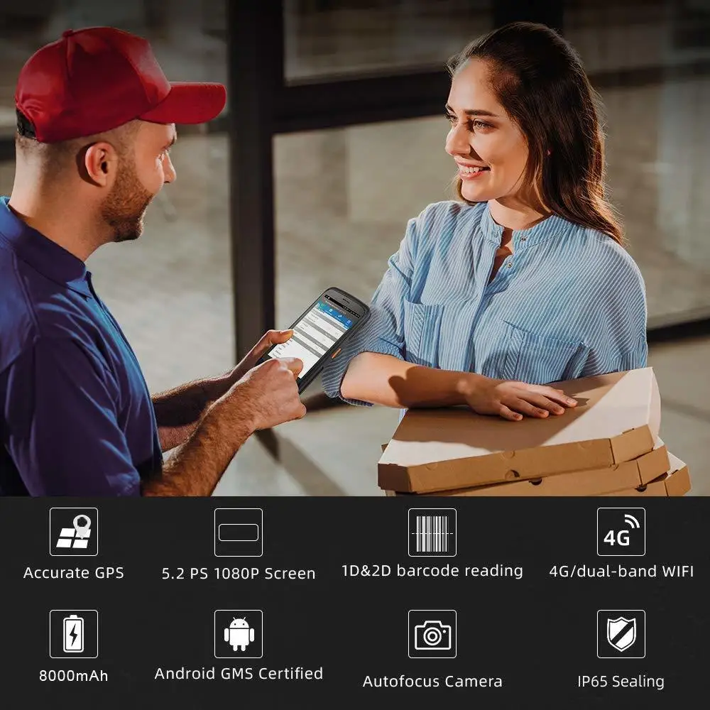 КПК ручной Android POS терминал сканер штрих-кода 2D NFC 4G WiFi считыватель штрих-кодов 8000 мАч батарея Zebra SE4710 сборщик данных
