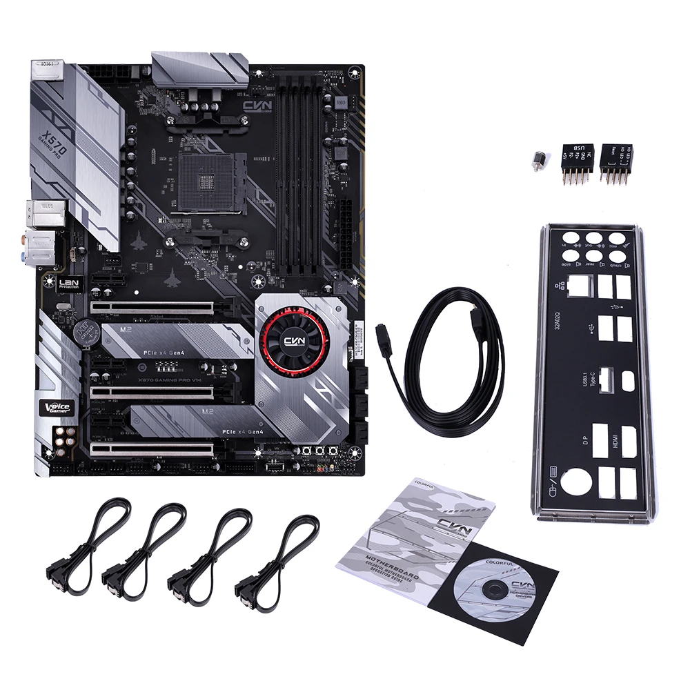 Цветная материнская плата CVN X570 GAMING PRO V14 Материнская плата системная плата мульти-защита AMD AM4 Ryzen 2000 и 3000 процессор