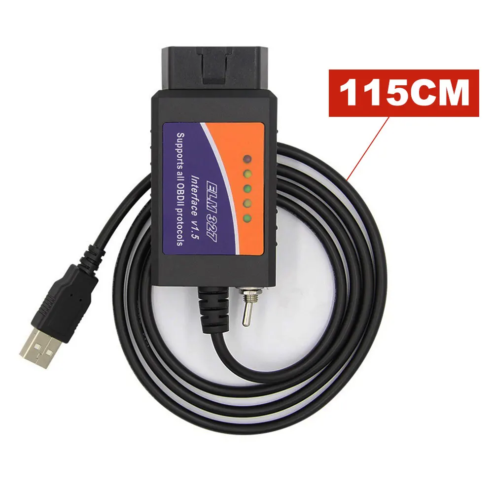 ELM327 V1.5 USB OBD2 диагностический инструмент считыватель кодов obd2 сканер 18F25k80 для Ford с