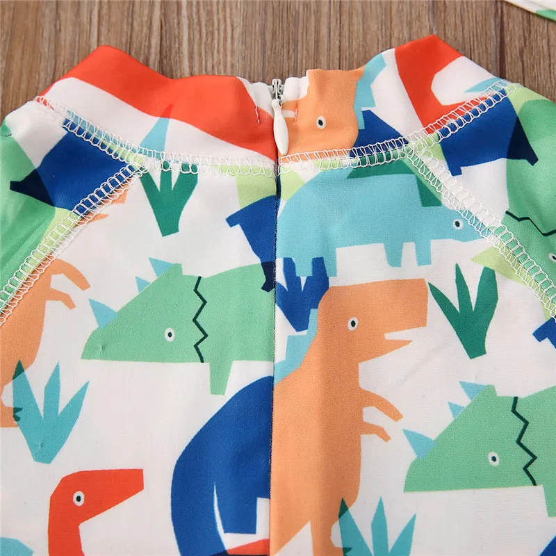 Kids Boy One Piece Swimwear New Fahsion Dinosaur Printed Swimming Costume Baby Boys Swimsuit Short Sleeves Beachwear Summer Hot | Спорт и