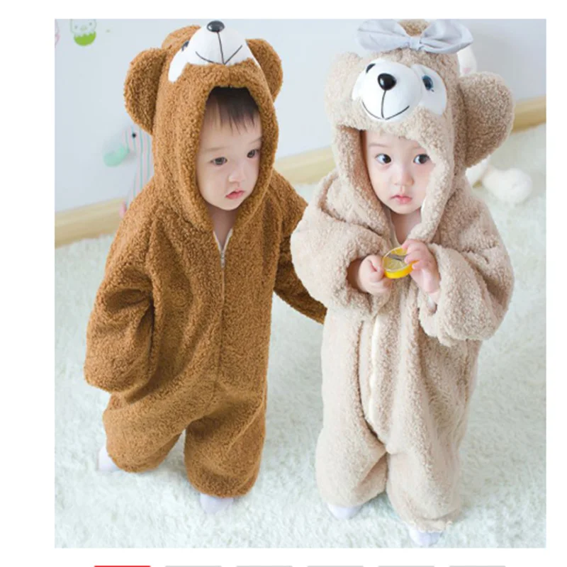 Новая детская зимняя AnimalPyjamas медведи Duffy и shelliemay Комбинезоны пижамы костюмы для