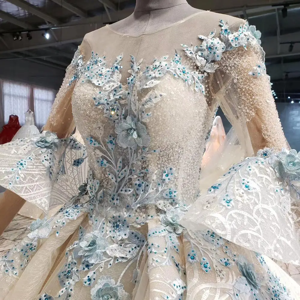 Роскошное бальное платье HTL1038 свадебные платья с круглым вырезом рукавом