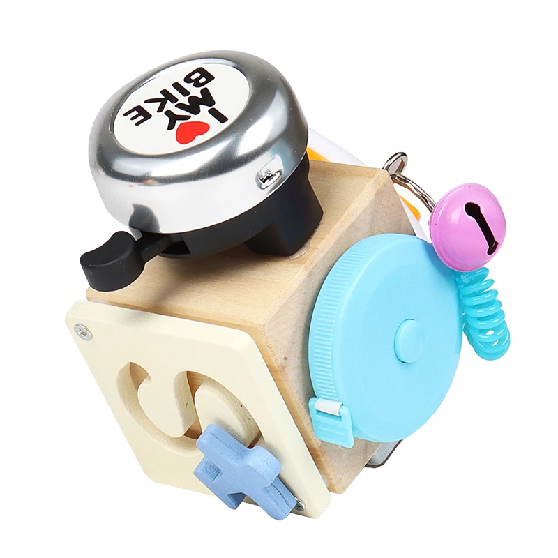 

BusyBoard Montessori Activity Board Busy Block Board Unlock Toy Funny Cube Basic Skills Learning Essential Educational Sensory