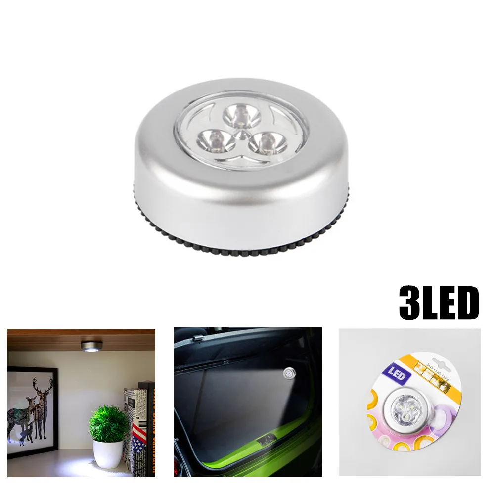 Mini LED Wireless Cabinet Closet Cabinet Stair Lamp Wireless Touch Switch Wall Night Light for Car read Camping Emergency