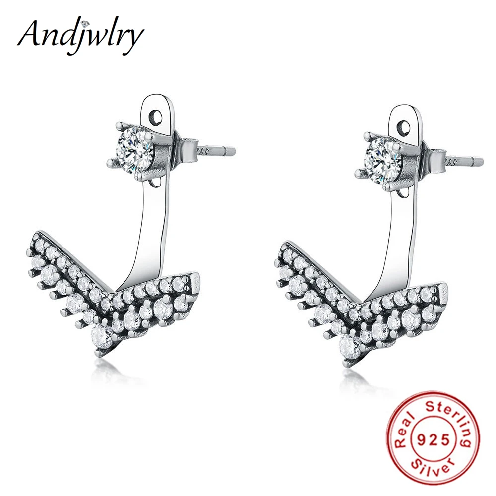 Подлинные серьги принцессы из стерлингового серебра 925 пробы прозрачные