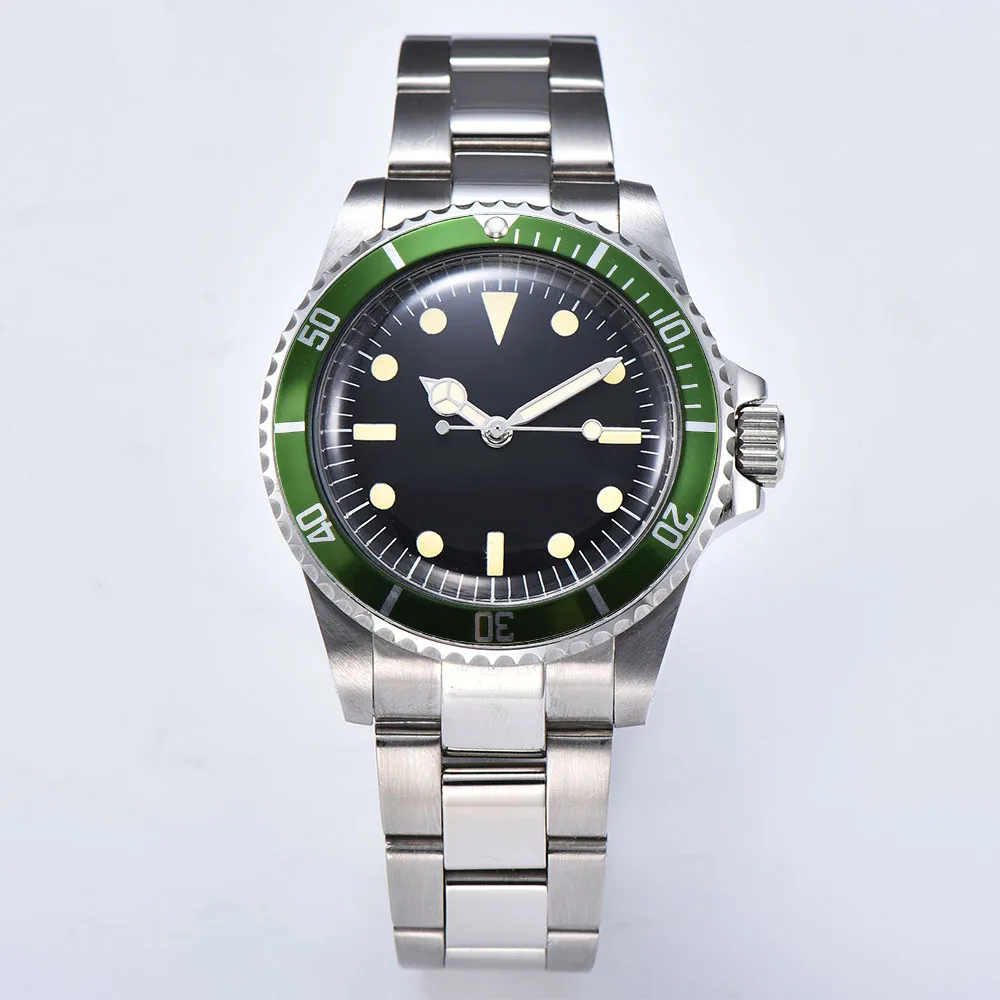 Роскошные автоматические механические часы 40 мм светящиеся мужские со стальным