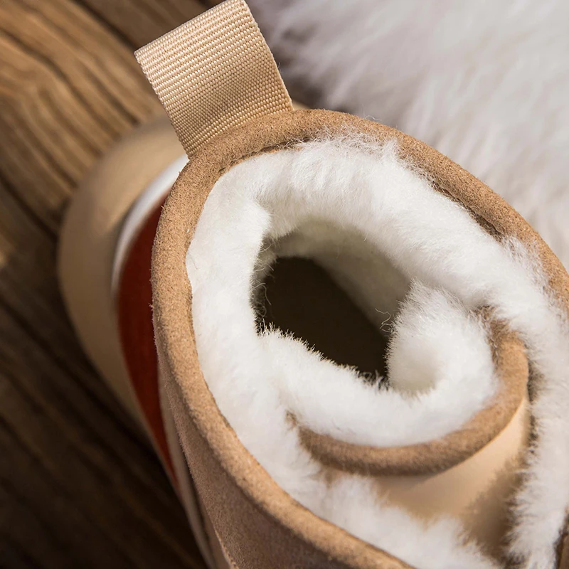 Snow boots women Sheepskin one 2019 winter new warm plus velvet women's non-slip short |