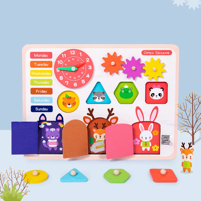 

Бизиборд-игрушка Монтессори, доска для раннего обучения навыкам, детская доска для занятий, сенсорные Детские познавательные игрушки