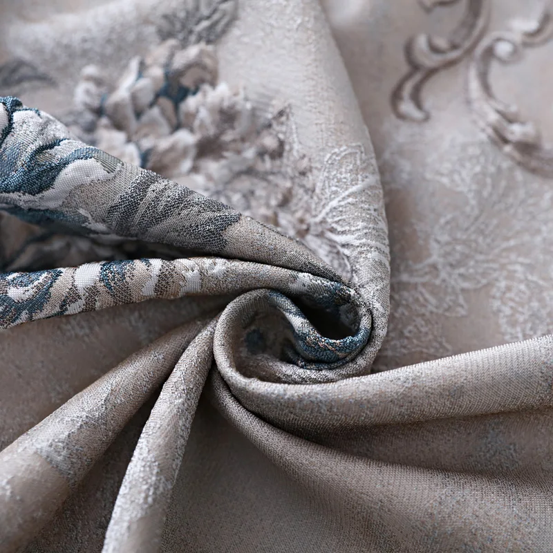 

European Jacquard Sofa Cushion Cover 45x45cm Luxury Beige Blue Flower Square Rectangle Throw Pillow Cover Decorative 3D 30x50cm