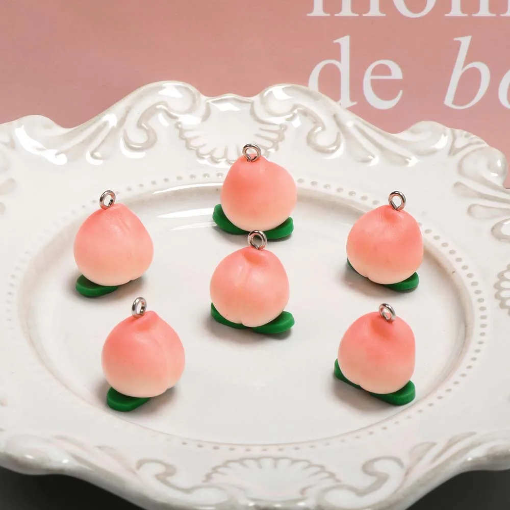 2 шт. мягкие керамические подвески в виде розового персика | Украшения и