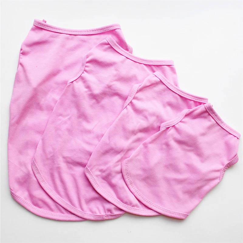 Summer Dog T-shirt Black White Vest Pet Supplies Clothes Cute Sweet Solid Color Comfortable Orange Pink Thin Shirts 2020 | Дом и сад