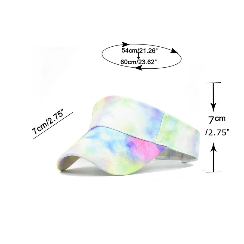 

Unisex Tie Dye Visor Hat Summer Women's Baseball Caps Adjustable Size Beanies Beach Breathale Empty Top Cap Outdoor Sports Cap