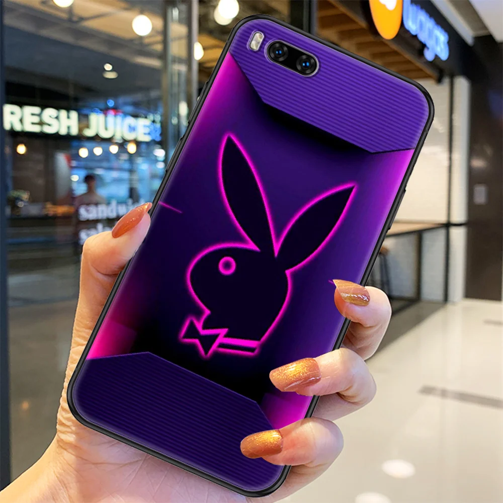 

Fashion brand Play boy Phone case For Xiaomi Mi Max Note 3 A2 A3 8 9 9T 10 Lite Pro Ultra black art cover luxury Etui pretty